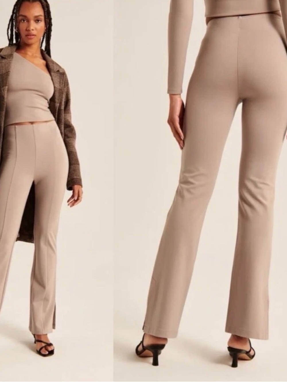 Abercrombie Pull on Ponte Split-Hem Slim Flare Tailored Pant Stretchy